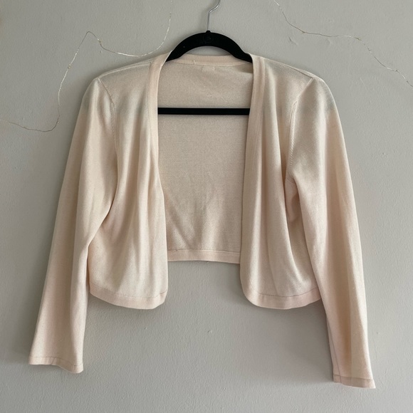 $890 NEW Oscar de la Renta Cashmere Open Front Bolero Sweater. NEVER WORN!